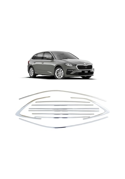 Autogp Skoda Scala Cam Çerçevesi Kenar Çıtası Krom Tamtur 2019+ 12 Parça Au-sk- 1346