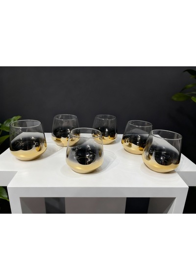 Çnr Home Collection Lav Titanyum Gold Kisa Bardak Gold