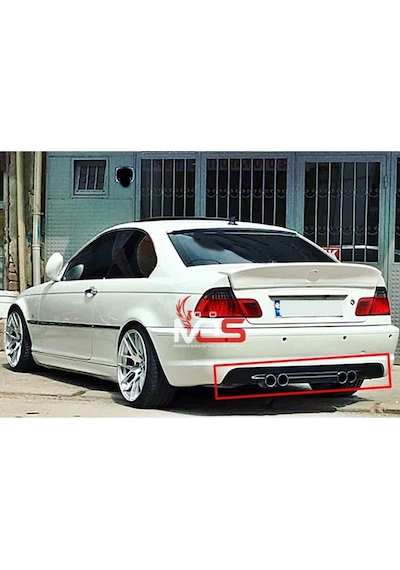 Bmw E46 M Tampon Difüzör Çift Çıkış Fiberglass Boyasız
