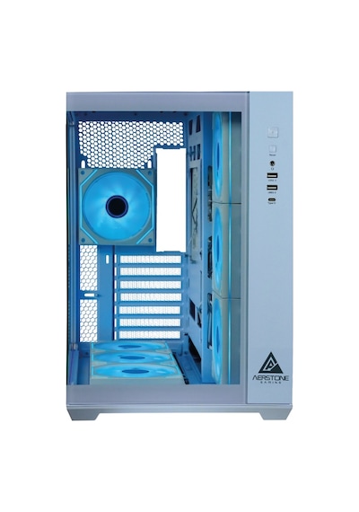 AERSTONE Trion 850 Watt 80+ Bronz 7 Fanlı RGB Akvaryum Oyuncu Kasası(BEYAZ)