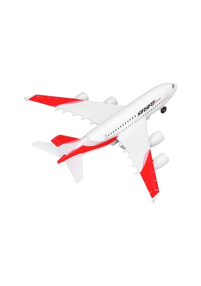 Ctoys Çek Bırak Metal Yolcu Uçağı Işıklı Sesli Kırmızı A3806a