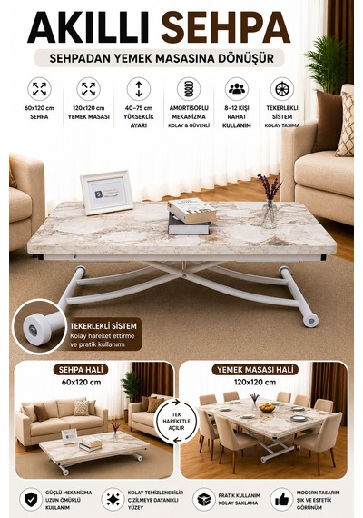 Juppo Üst Tabla Mdf Beyaz Mermer Desen Oval Köşe Alt Beyaz İçe K
