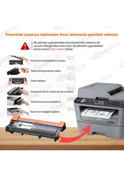 Brother Tn-2355/tn-2305 Uyumlu Toner 2 'li Dcp-l2500 / L2520 /l2540 / Hl-l2300 / L2340 / L2360 / L2365 / Mfc-l2700 / L2720 / L2740