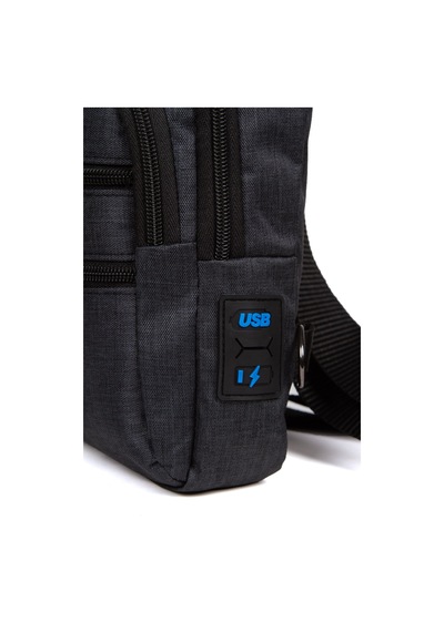 Newish Polo Keten Kumaş Usb Kulaklık Çıkışlı Fermuarlı Göğüs Ve Omuz Çantası New122 - Siyah - Sarı