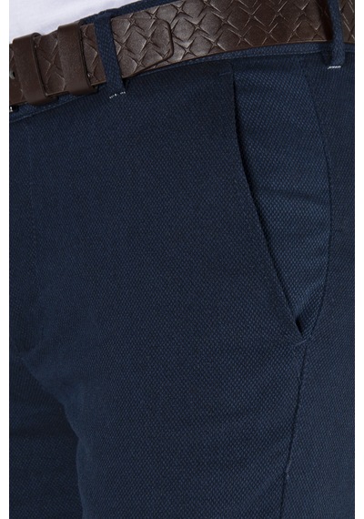 Terapi Men Erkek Lacivert Slim Fit Italyan Kesim Keten Pantolon Lacivert
