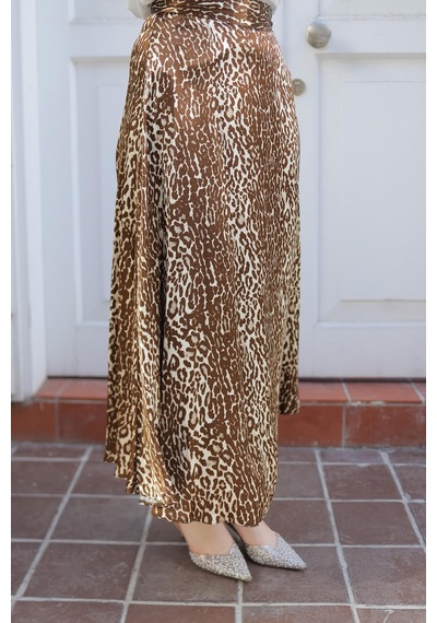 Armine Trend Leopar Desenli Etek-kahverengi 24kt103 Kahverengi