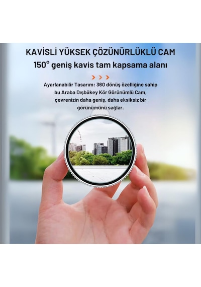 Polham 2 Adet Kör Nokta Aynası, Geniş Açılı Geri Görüş Aynası, Su Tutmaz Vantuzlu Güvenlik Aynası