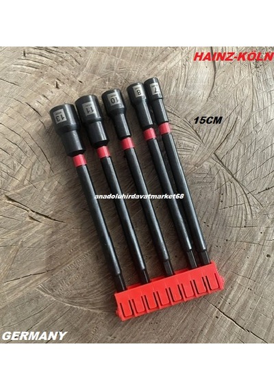 Köln 15cm Bits Lokma Uç Uzun Somun Sıkma Ucu Manyetik Lokma Ucu 7mm 13mm 5pcs