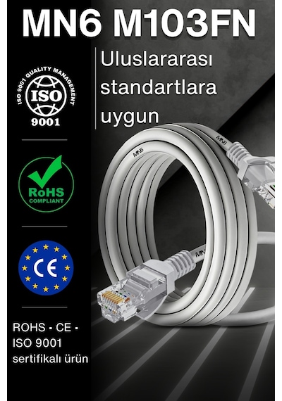 Mn6 M103fn 25 Metre Ethernet Kablo/utp/gigabit Destekli/25 Metre Cat6 Kablo/iç Mekan Uyumlu