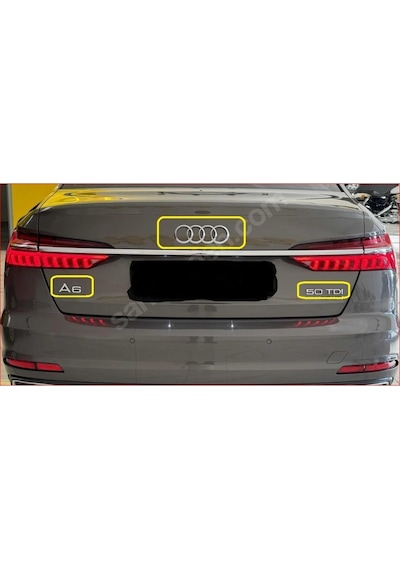 Audi A6 Ve 50 Tdı Krom Bagaj Yazısı Ve Bagaj Arması Seti 3'lü Paket