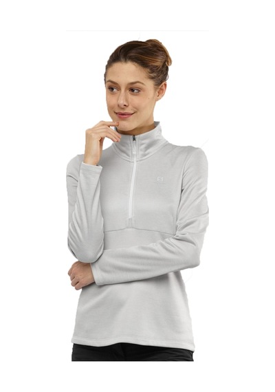 Salomon Transition Half Zip Kadın Fleece Beyaz Beyaz