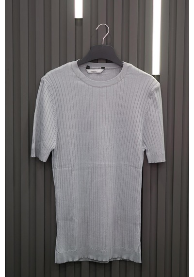 Slimfit Likralı Sıfır Yaka Erkek Triko T-shirt 001
