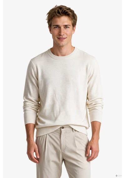 Nautica Erkek Krem Regular Fit Triko-24205