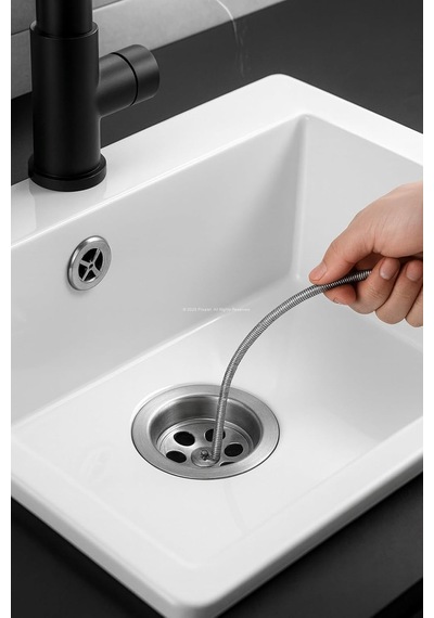 Lavabo Açma Teli, 6 Mm Kalınlık, Dayanıklı, Metal Tel, Lavabo Ve Gider Borusu Açacağı, Tıkanıkl