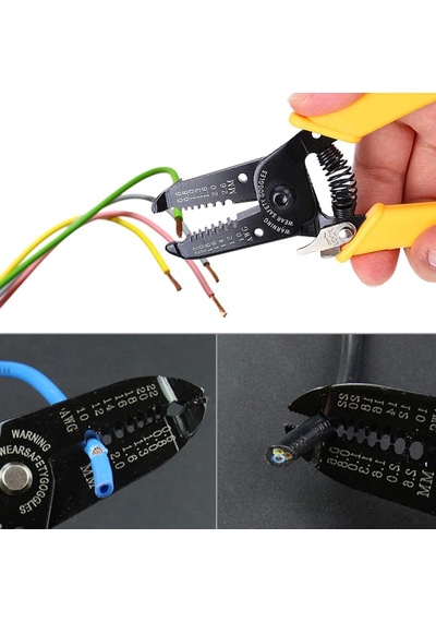 Profesyonel Kablo Soyma Pensesi 160 Mm Tel Soyucu Tel Kesici Kablo Sıyırma Pensesi Çok Amaçlı Elektrikçi Pensesi 0.6-2.6 Mm Kablo Soyucu Kablo Kesme El Aleti Elektrik Elektronik Tamir Pensesi