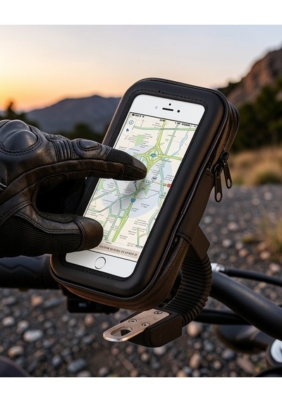 360 Derece Döner Su Geçirmez Telefon Tutucu Uczzzt52motortutucu-2 Siyah
