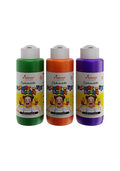 Yeşil-mor-turuncu Parmak Boyası 3&apos Lü Set 3x120ml Diğer