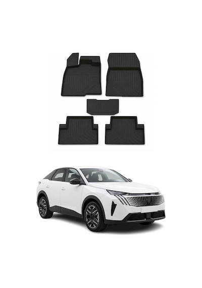 Peugeot 3008 Hybrid 2024-2026 Uyumlu 4d Havuzlu Paspas Kauçuk Siyah 5 Parça
