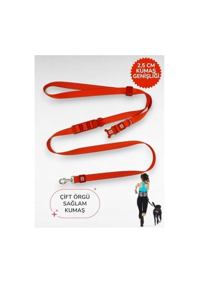 Caramelos Hands-free Köpek Gezdirme Kayışı, Naylon, 150 Cm, 2.5 Cm Genişlik, Ayarlanabilir, Reflektörlü