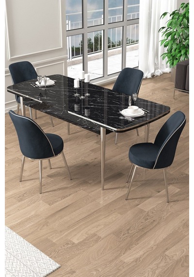 Canisa Pale Serisi 80x132 Açılabilir Siyah Mermer Desen Mutfak Masa Takımı 4 Antrasit Sandalye Krom Detay Masa Siyah Mermer Sandalye Antrasit Krom Ayak Canisa Pale Serisi 80x132 Açılabilir Siyah Mermer Desen Mutfak Masa Takımı 4 Antrasit Sandalye Krom Detay Masa Siyah Mermer Sandalye Antrasit Krom Ayak