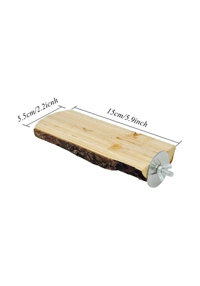 2 Paket Kuş Standı Ahşap Eğlence Platformu Doğal Ahşap Tünek