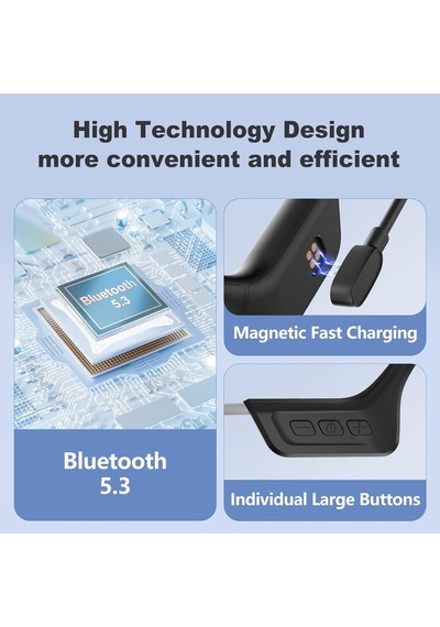 Kemik İletimli Kulaklıklar Bluetooth, Yükseltilmiş Ipx7 Su Geçirmez Kablosuz Kulaklıklar, Açık Kulak Kulaklıkla Genel
