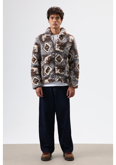 Vamos Oversize Peluş Mont Kahverengi
