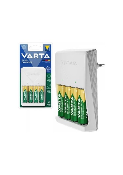 4xaa 2100 Mah Pilli Beyaz Plug Pil Şarj Ci Hazı