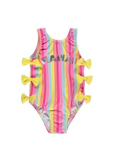 Civil Girls Renkli Çizgili 2-12 Yaş Mayo Set - Pembe