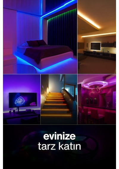 5 Metre Rgb Şerit Led 16 Renkli Kumandalı 4 Modlu Ayarlanabilir Işık 5v Usb Silikon Neon Led RGB