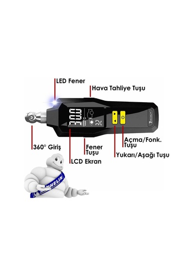 Michelin Mc12295 99Psı Dijital Lastik Basınç   Ölçer