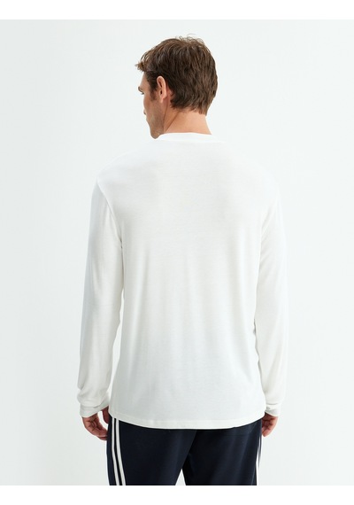 Koton Basic Sweatshirt Bisiklet Yaka Uzun Kollu Ekru 5wam70033ht Ekru
