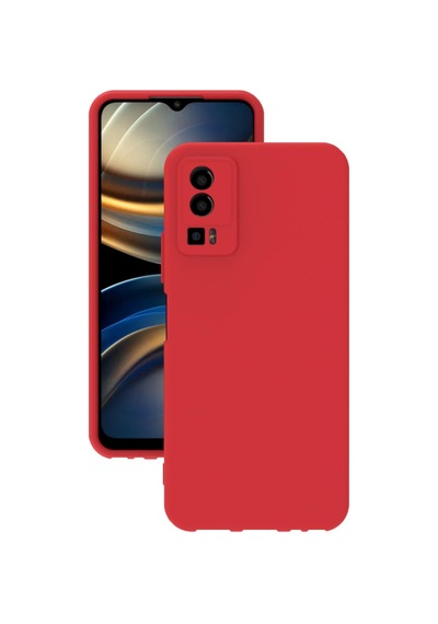 General Mobile Gm 23 Kılıf Kamera Korumalı Silikon Rubber Arka Kapak Kırmızı