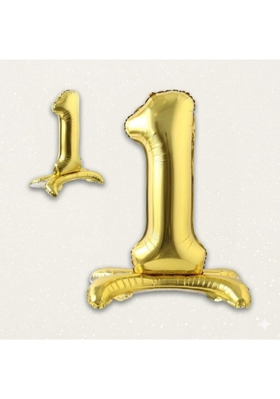 1 Yaş Altın Ayaklı Folyo Rakam Balon 70 Cm Doğum Günü Parti Dekorasyon Süsü