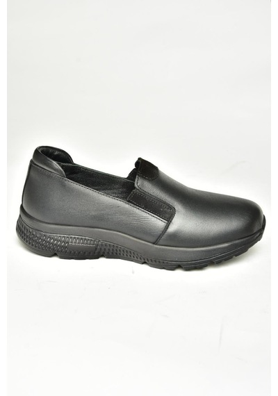 Fox Shoes T555082003 Siyah Hakiki Deri Comfort Ortopedik Taban Kadın Ayakkabı Siyah