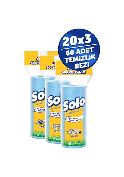 Solo Hijyenik Temizlik Bezi 3’lü Solo Hijyenik Temizlik Bezi 3’lü