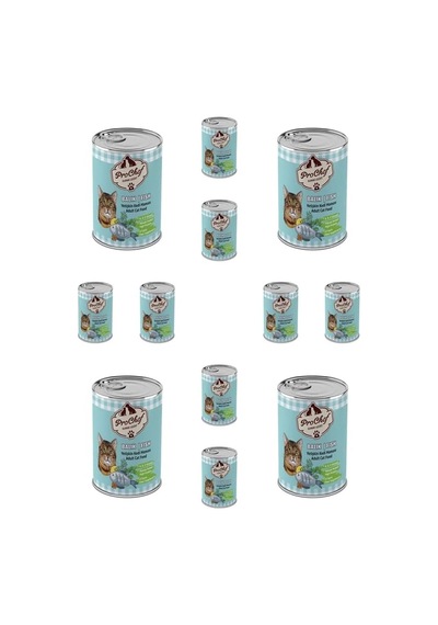 Tr 12 Adet Yetişkin Balık Etli Kıyılmış Kedi Maması 415 Gr 12'li Pro Chef Konserve Yaş Mama