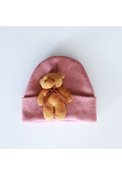 Bidigago Peluş Ayıcıklı Renkli Çocuk Bere Pembe