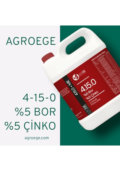 Agroege Bosteer 4-15-0 + 5 Bor (B) + 5 Çinko (Zn) 5 Litre