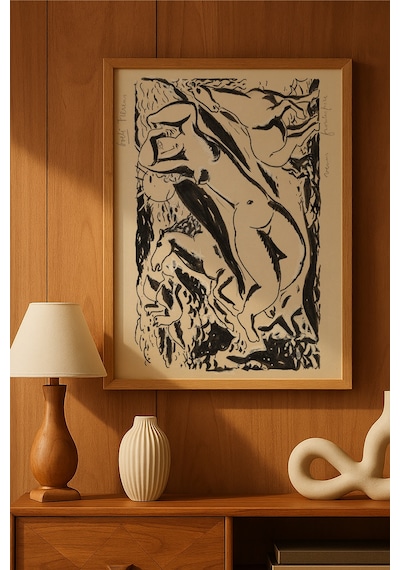 Wild Reverie Ahşap Çerçeveli Poster, Dekoratif Sanatsal Duvar Tablosu