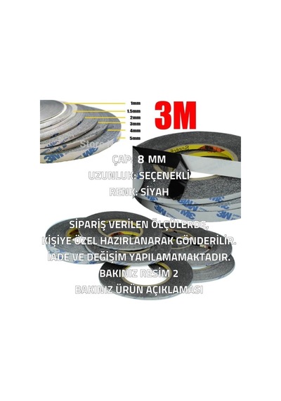 8 MM 1mt Çift Taraflı Bant Ekran Cam Kasa Kapak Tamir Bantı-siyah 1 Metre-Tamir Seti Hariç