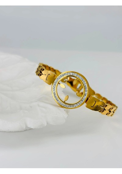 Mepa Gold Zirkon Taşlı Çelik Çelik Bileklikler 60 Cm - Kbl0355 Najmaddin Altın
