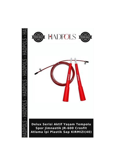 Delux Serisi Aktif Yaşam Tempolu Spor Jimnastik Jr-600 Crosfit Atlama İpi Plastik Sap Kırmızı 40