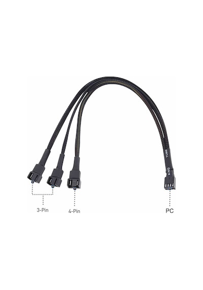 1 To 3 Çoğaltıcı 25cm Fan Uzatma Kablosu Y Tip 4 Pin 3 Pin Bilgisayar Kasa Anakart Ekran Kartı Soğut