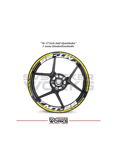 Yamaha Mt-25 Jant Sticker Dış Ve İç Set Sticker Jant Şeridi Sarı