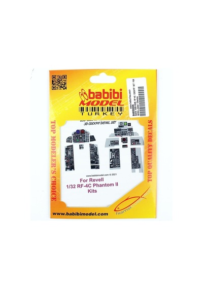 Babibi Bd3-0005 1/32 Ölçek, Rf-4c Revell İçin Kokpit Seti, Dekal Çıkartma