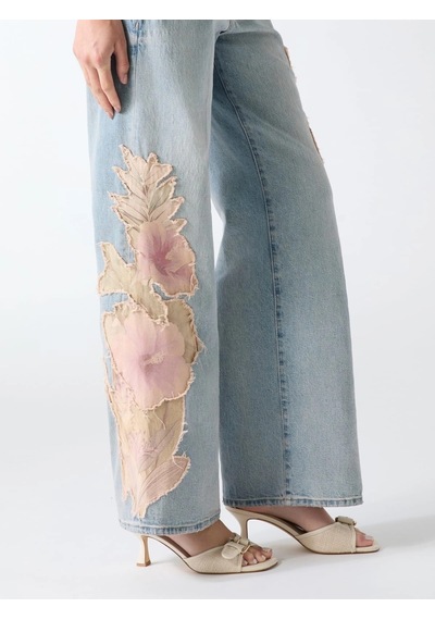 Guess Rey Loose Fit Kadın Jean Pantolon W6ya4bd1772 Mavi