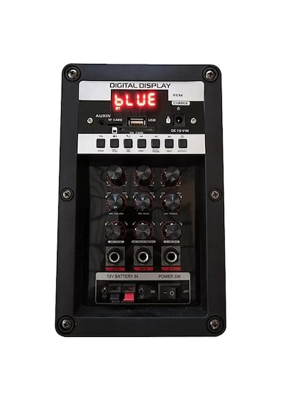 12 Inç Bluetooth Hoparlör 2 Adet Kablosuz Mikrofonlu Karaoke Bass Kabin Anfi Gitar Girişli