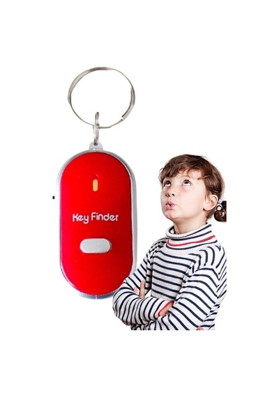Safestore Işıklı Anahtar Bulucu Anahtarlık, Sese Duyarlı, Islıkla Çalışan, Metal, Kırmızı, Standart Boyut