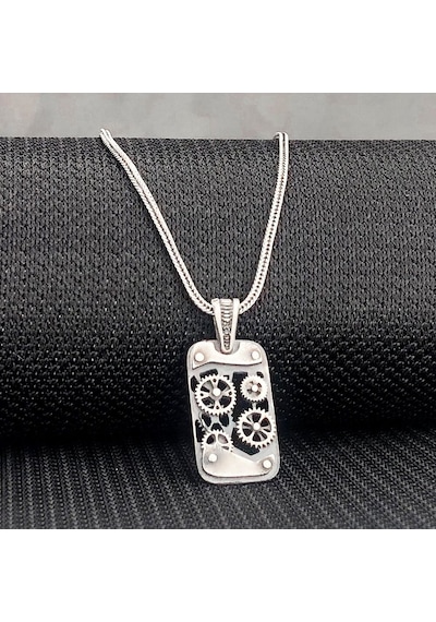 925 Ayar Gümüş Mekanizma Model Erkek Kolye Gümüş